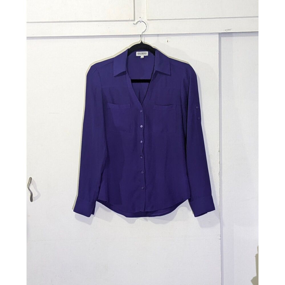 Express the Portofino Royal Purple v- neck blouse sz. XS